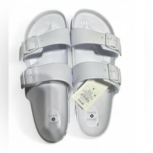 Size 9 Women’s Shade & Shore White Slide Sandals